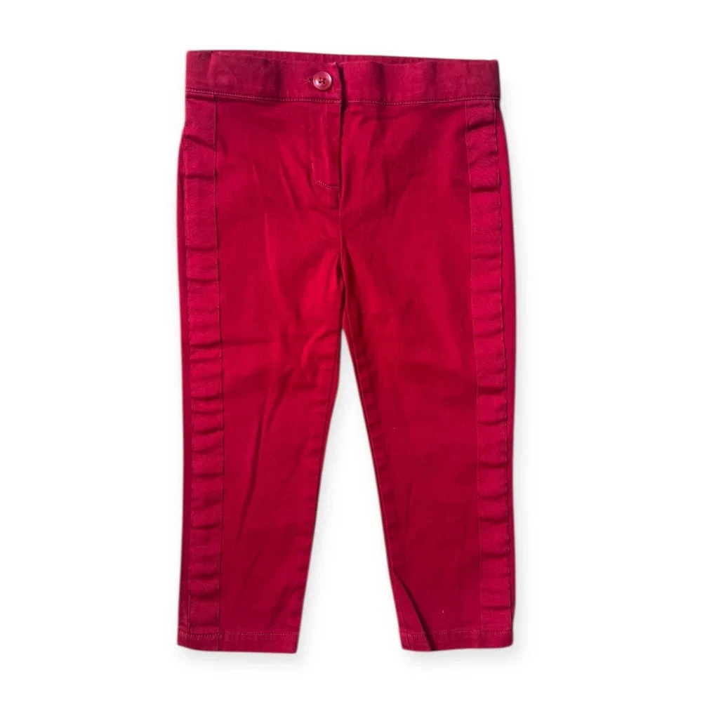 Janie‎ and Jack Toddler Girls Red Paisley Peplum Top and Ruffle Pants Set Size 3